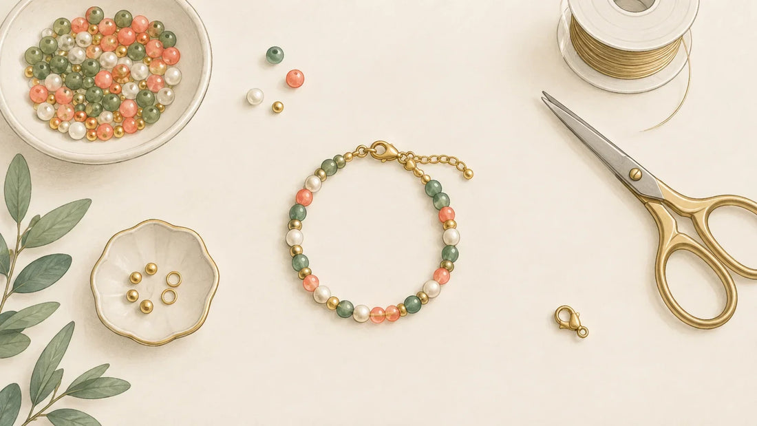 Matériel simple pour créer un bracelet de perles fait main
