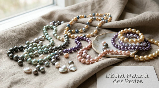 Perles colorées aux nuances variées présentées ensemble en bijoux