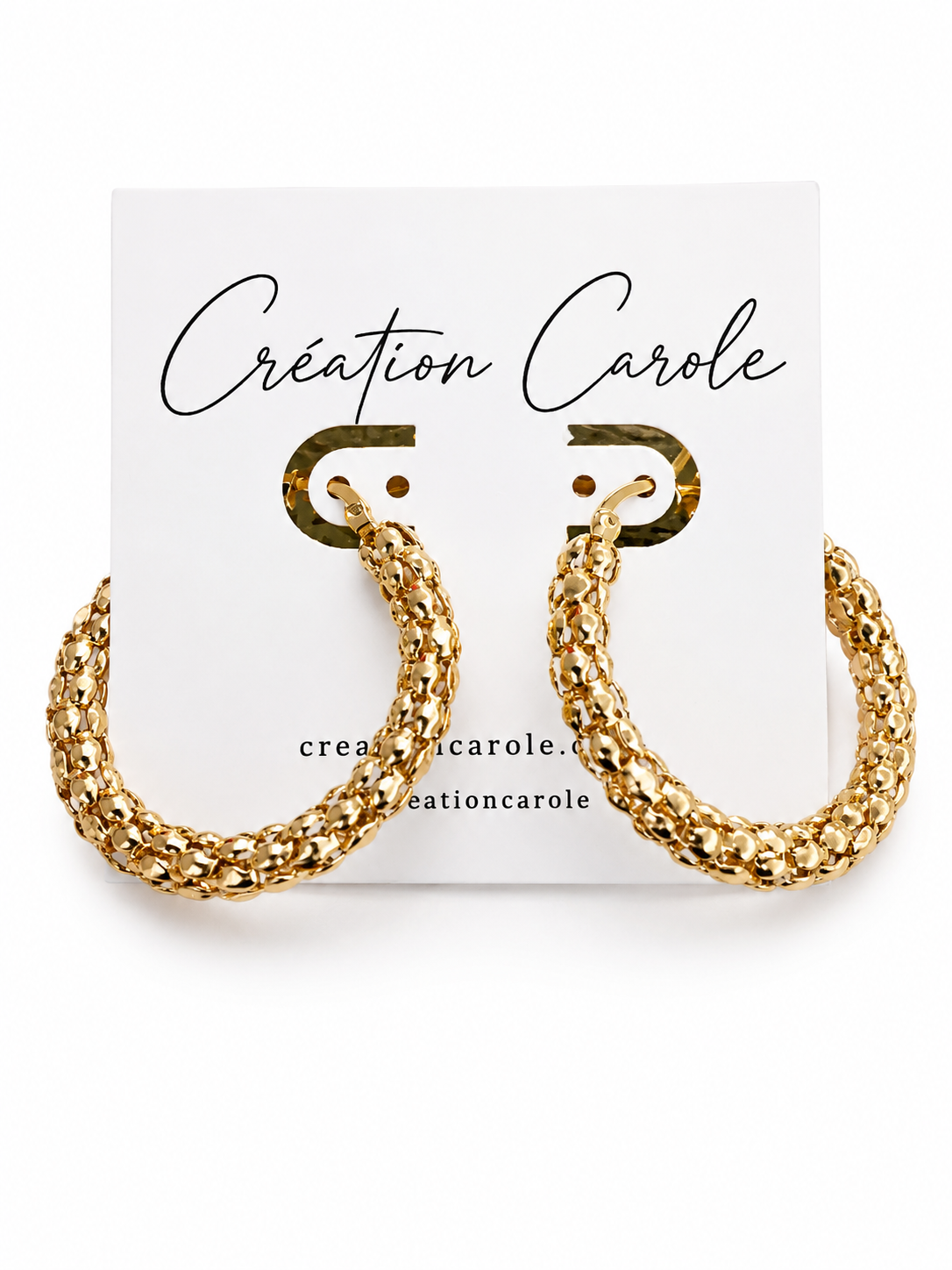 Boucles d’oreilles créoles dorées artisanales