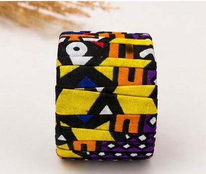 Bracelet en tissu wax africain-Manchette colorée fait main