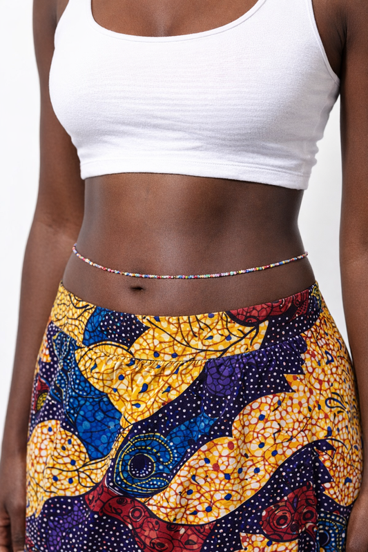 Baya Arc-en-Ciel – Chaîne de taille trois rangs en perles multicolores